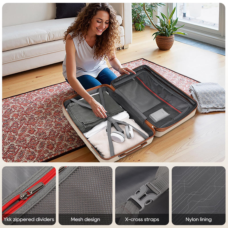 imiomo Carry on Luggage 22x14x9 Airline Approved, Hardside 20 Inch Carry-on Suitcases with Spinner Wheels, Lightweight Travel Luggage Sets with TSA Lock