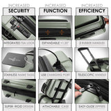 TRAVELARIM Hard Shell Luggage Sets with Spinner Wheels 4 Piece, Expandable Large Suitcases with TSA Lock, Travel Large Suitcase Set, Sage Green Luggage Set