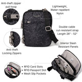 Baggallini Securtex Anti-Theft Mini Everything Crossbody Bag, 6.3"x8.25" RFID, Locking Zippers & Cut-Resistant Strap