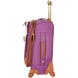 Steve Madden Designer Luggage Collection - Lightweight Softside Expandable Suitcase for Men & Women - Durable 20 Inch Carry On Bag with 4-Rolling Spinner Wheels (Global Purple)
