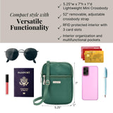 Essential Mini Crossbody Bags for Women 5x7" Small Lightweight Nylon Durable Travel Purse Wallet Phone Crossbody w RFID
