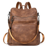 CLUCI Backpack Purse for Women Travel Backpack Large Leather Fashion Designer Lady Shoulder Bag with Tassel Brown