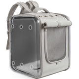 Petseek Cat Backpack Carrier Large Pet Backpack Carrier, 17lbs Load-Bearing Ventilated Design Dog Backpack Carrier for Small Dogs, Sturdy Cat Bubble Backpack for Travel, Hiking & Outdoor Use, Grey