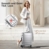 VentureVault All Aluminum Carry On Luggage 22x14x9 Airline Approved，Zipperless Luggage Premium Aluminum Suitcase Luggage, Hard Shell Carry On Luggage with Spinner Wheels (silver, 20inch)