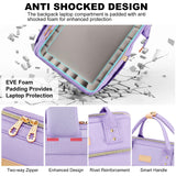 Lunch Backpack, 15.6 inch Laptop Backpack with Insulated Lunch Bag, Backpack Cooler for Women, Large Travel Backpack Lunch Box Compartment, Work Computer Backpack, Teacher College Book Bag, Purple