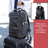 Ricardo Beverly Hills Flight Essentials Deluxe Travel Laptop Backpack, Abrasion and Weather Resistant Durable Ballistic Nylon, Men and Women, 16.5-Inches