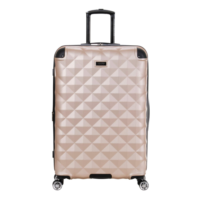Kenneth Cole REACTION Diamond Tower Collection Lightweight Hardside Expandable 8-Wheel Spinner Travel Luggage, Rose Gold, 28-Inch Checked