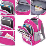 Tfomyu Kids Backpack for Girls Elementary School Backpacks for Child 17 Inch Lightweight Middle School Bookbag for Teens with Chest Strap, Purple