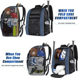 MATEIN Baseball Bag for Adults, Lightweight Baseball Backpack with Shoes Compartment for Men, Large Capacity Softball Bag Gifts with Fence Hook Hold 4 Tee Ball Bats, TBall Gear, Helmet