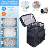 Hulongo 48Cans Large Cooler Backpack, Leakproof Insulated Backpack Cooler for Men & Women, Waterproof, 30L, Dark Blue