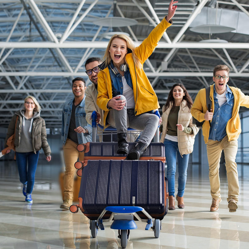 Hoteel Luggage Sets 3 Piece,(4-YEARS WARRANTY) ABS+PC Durable Lightweight Hard Shell Luggage Sets With TSA Lock For Travel,Business Trip, Suitcase Set 20 24 28 Inch, Blue