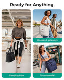 BAGSMART Foldable Travel Bag, 37L Duffle Bag for Travel, Expendable Carry on Weekender Duffel, Lightweight Personal Item Bag, Camel