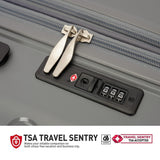 GinzaTravel PP material 3-piece expandable luggage sets with Spinner Wheels， Suitcase with TSA Lock，Large Luggage for Family Travel carry on 20/24/28，Grey color
