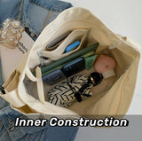 Lauthen.S Grunge Bag Canvas Hobo Crossbody Shoulder Tote Bag for Women and Men Large Messenger Bag with Multiple Pockets Black