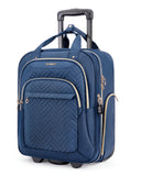 BAGSMART Underseat Carry On Luggage Airline approved,16-inch Small Underseater Softside Travel Suitcase with Wheels Lightweight Overnight Rolling Carry-on Luggage for Women Men Weekender,Dark Blue