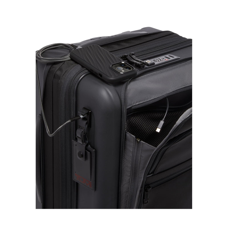 TUMI - Alpha Hybrid Continental Expandable 4 Wheeled Carry-On - Zip Expansion Suitcase for Extended Trips & Weekend Getaways - Black