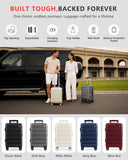 ISLAND ELEPHANT Expandable 20Inch Carry On Luggage Airline Approved - Top Opening Hardside Travel Suitcase Unbreakable -with Cup Holder,USB Charge,Side Pothook, 360°Spinner Wheels, TSA Lock-Grey