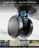 LUGGEX Trunk Luggage,KVT Expandable PC Hard Shell Large Checked 30 Inch Suitcase with Shock - Absorbing Wheels & TSA Lock(EX-Pro,Black,30 inch,115L - 125L)