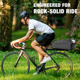 JXFUKAL Bike Bags for Bicycle Rear rack, 13L Supportive Bike Rack Bag Built-in Rigid side & Base Panel, Waterproof Reflective Ebike Trunk Pannier Saddle Seat Bag Carrier for Commuter Travel Outdoor