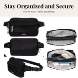 Baggallini Securtex Anti-theft Belt Bag 8.8"x5.5" Crossbody Fanny Pack for Women RFID Wallet Locking Zipper Travel Purse