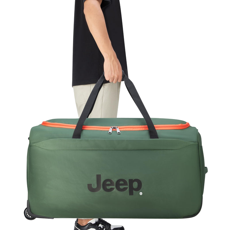 Jeep JS009D Two Wheel Rolling Travel Duffle Bag, Green, 27 Inch