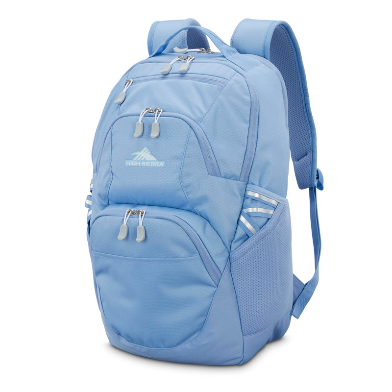 High Sierra Swoop SG Backpack, Travel or Work Laptop Bookbag with Drop Protection Pocket, and Tablet Sleeve, One Size, Cornflower Blue | Backpacks4Less