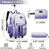 Kids Backpack with Wheels Kids Rolling Backpack Suitcase Carry on Luggage Backpacsk with Wheels for Teens Boys Girls Rolling Backpacks for Elementary Middle High School Students