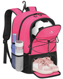 MATEIN Girls Soccer Backpack, Large Baketball Bag with Ball Holder & Shoe Compartment for Tournament & Game Day, Lightweight Youth Sports Bag with Fence Hook Fits 15.6 Inch Laptop, Soccer Team Gifts