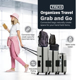 TACH Patented Connecting Hard Shell 3 Piece Luggage Set - 20, 24 & 28 inch Luggage | Carry-On, Medium & Large Rolling Suitcases - Silver