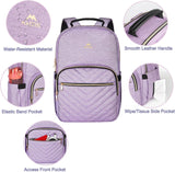 MATEIN Laptop Backpack for Women, Anti Theft 15.6 inch College School Bookbag for Girls, Water Resistant Stylish Travel Computer Work Backpack for Nurse, Light Purple