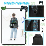 Meetbelify Backpacks for Boys School Backpacks for Elementary Students Ages 8-10 Kids Aesthetic Travel Backpack Laptop Bookbag with Lunch Box Pencil Case 3 in 1 Backpack Set for Boys