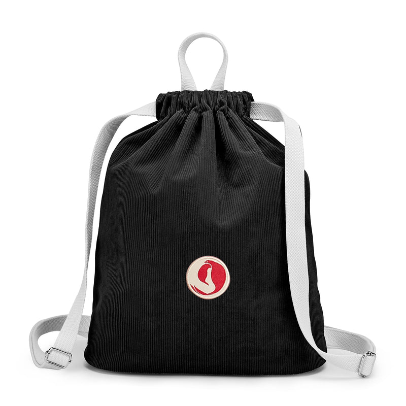 KALIDI Drawstring Backpack Corduroy Gym Hiking Casual College String Cinch Bag Water Resistant Large for Women Men