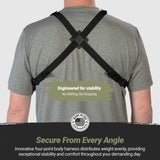 Lone Peak Black Padded Radio Chest Harness w/ Smartphone Pocket (9.5” X 8”)- Secure Fit Search and Rescue Gear - Universal Outdoor Tactical Walkie Talkie Harness- Radio Chest Pack for EMS- Made in USA
