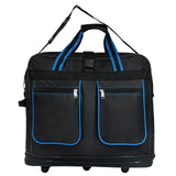 Generic Expandable Lightweight Duffle Bag (36"") Rolling wheeled Spinner Suitcase Luggage for Travel and Storage (Blue with Trim), Wheelbag36