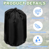 PATIKIL Stuff Sack, 9 x 16 Inch Waterproof Outdoor Storage Sack Portable Drawstring Dust Flap Bag Lightweight Bag for Camping Hiking Travel, Black