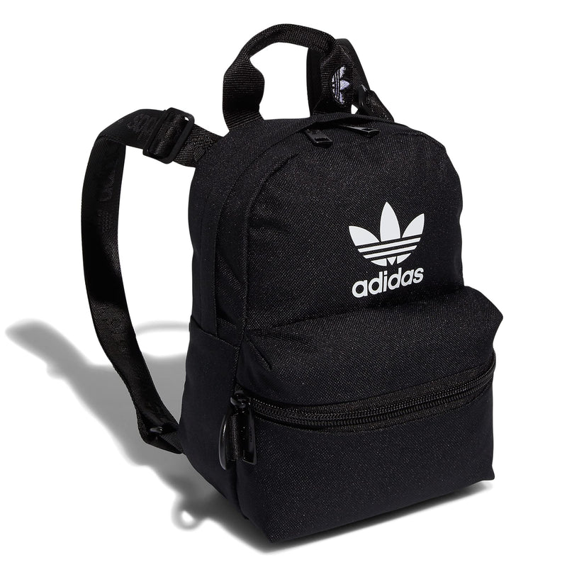 adidas Originals Trefoil 2.0 Mini Backpack Small Travel Bag, Black/White, One Size