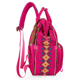 Wrangler Aztec Backpack Organized Daypack Travel Baby Bag with Stroller Strap and Side Bottle Pockets WG2204-9110HPK