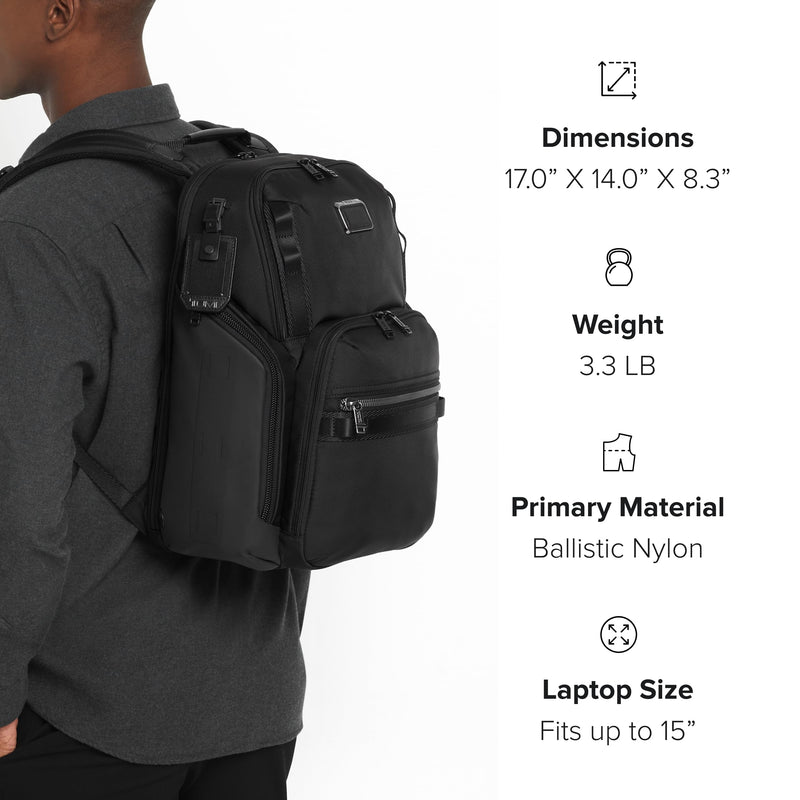 TUMI - Alpha Bravo Search Backpack - Laptop Backpack for Men & Women - Backpack for Work & Travel - 17.0" X 14.0" X 8.3" - Pavement