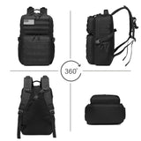 Wotony Military Tactical Backpack for Men Waterproof Daypack 3 Day Assault Pack Molle Bag with Water Bottle Holder (Black, 25L)