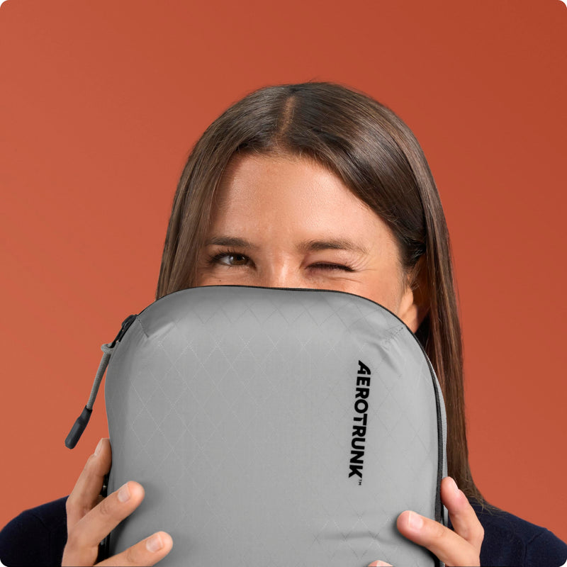 Aerotrunk Ultralight Compression Packing Cubes - Lightweight Travel Organizers for Suitcases and Luggage (6-Pack, Light Grey)