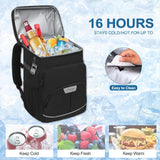 MOSISO Cooler Backpack, 40 Cans Large Capacity Leakproof Insulated Soft Backpack Cooler, Portable Lightweight Beach Cooler Bag for Men Women, Waterproof Lunch Bag for Picnics Camping Hiking,Black