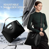 KALIDI Messenger Bag 16 Inch Slim Laptop Vegan Leather Briefcase Crossbody Tote for 15.6" Notebook Computer Work Office Satchel Bag, Black