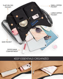 KALIDI Nylon Crossbody Bags for Women Trendy Cross Body Purse with Multiple Pockets For Ladies Casual Work Travel, Black