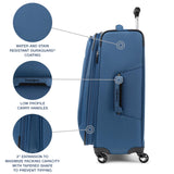 Travelpro Maxlite 5 Softside Expandable Luggage with 4 Spinner Wheels, Lightweight Suitcase, Men and Women, Ensign Blue, Checked-Medium 25-Inch