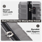 Coolife Expandable Large Checked Luggage with Spinner Wheels, Hard Shell Suitcase TSA Lock Rolling Travel Luggage 28-inch,Gray