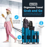 TACH Patented Connecting Hard Shell 3 Piece Luggage Set - 20, 24 & 28 inch Luggage | Carry-On, Medium & Large Rolling Suitcases - Sky Blue