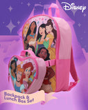 Fast Forward Disney Princess Girls Backpack and Lunch Box Set - 2 Piece 15 Inch School Backpack With Detachable Lunch Bag Set, Size One Size, Disney Princess Heart Lunch