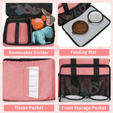 TORIBIO Dog Travel Bag,Large Pet Travel Bag for Supplies with 2 Food Container and Collapsible Bowls,Dog Travel Supplies Organizer Kit for Weekend,Road Trips,Camping