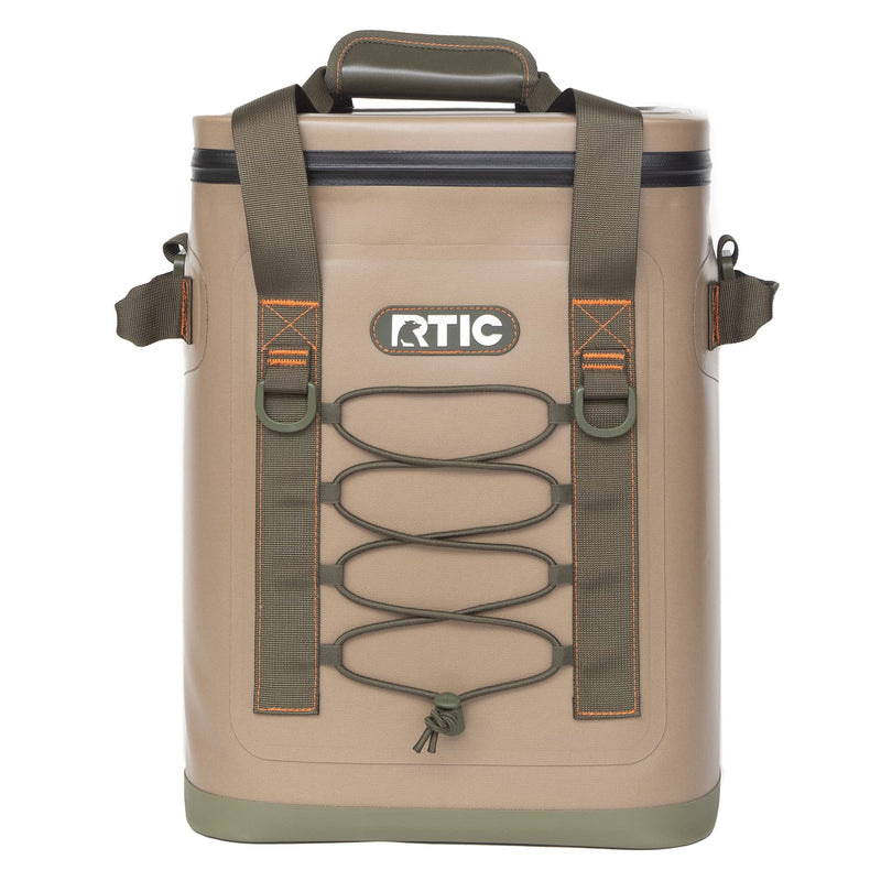 RTIC Backpack Cooler 24 Can, Insulated Portable Soft Cooler Bag Waterproof for Ice, Lunch, Beach, Drink, Beverage, Travel, Camping, Picnic, Car, Hiking, Tan