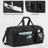 G4Free 3-in-1 Travel Duffle Bag for Men and Women, 50L Large Gym Sports Bags Tactical Military Duffle Backpack with Shoes Compartment and Wet Pocket (Black)